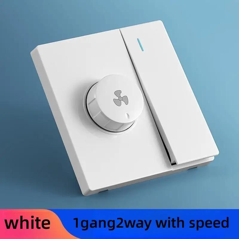 Серый матовый Eu универсальный 1-клавишный 2-позиционный выключатель света с переключателем скорости вращения вентилятора, панель управления потолочным вентилятором вытяжки переменного тока 110-250 В