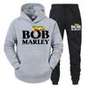 Модный спортивный костюм с принтом Боба Марли для мужчин и женщин, повседневная толстовка с капюшоном и брюки, комплект из 2 предметов, пуловер большого размера, трендовый спортивный костюм, мужская одежда