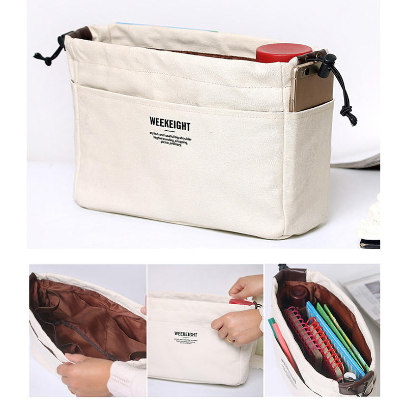Органайзеры для хранения из холста с завязками, многокарманная сумка-вкладыш, легкая портативная дорожная сумка для хранения