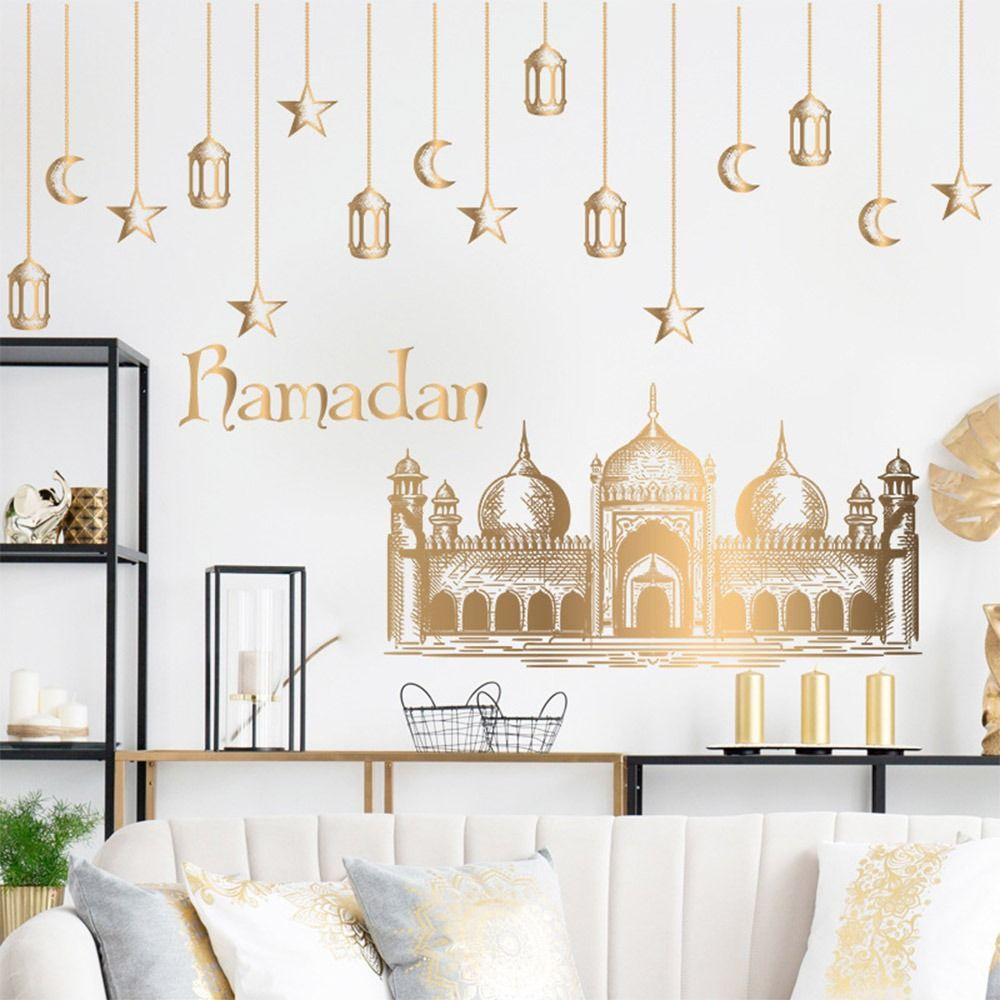 Star Moon Ramadan Kareem Decals Multicolor Mural Eid Mubarak Wall Stickers  Home Decoration