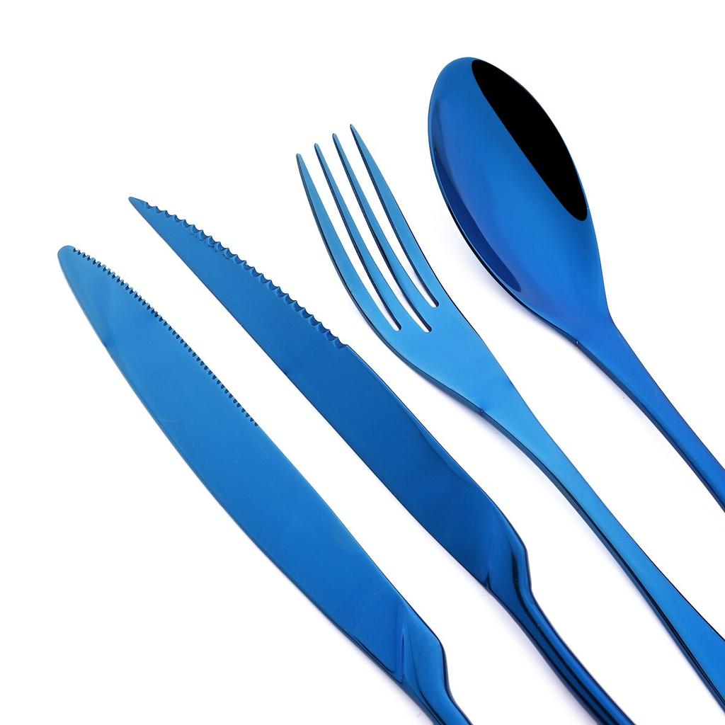 24 шт. золотой набор столовых приборов, набор столовых приборов из блестящей нержавеющей стали, нож для стейка, вилка, кофейная ложка, набор столовых приборов в западном стиле, кухонные столовые приборы