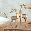 2 Pcs Deer Sculptures Decorative Figurines Modern Creative Animal Statues Tabletop Ornaments for