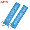 Remove Before Flight 3pcs/set Sky Blue Embroidery Key Fobs Chains Keychains Aviation Gifts