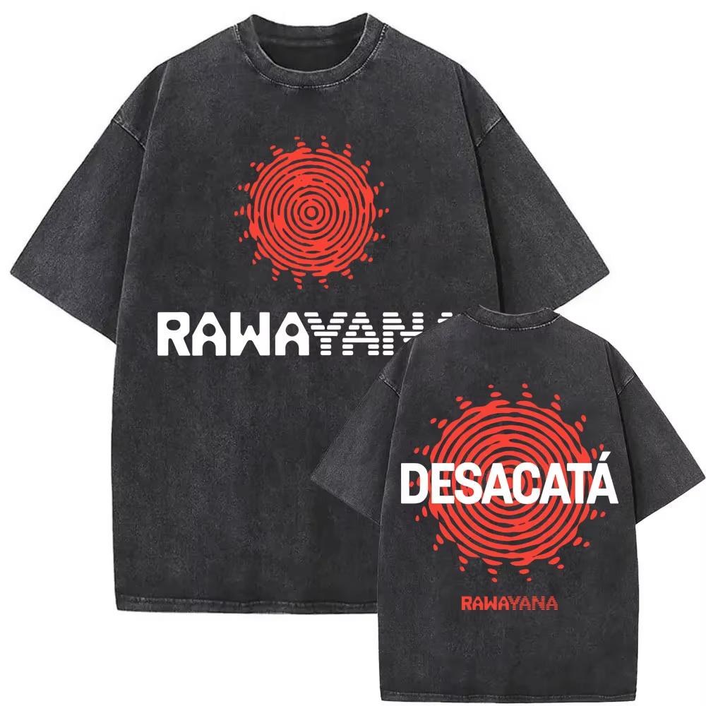 Rawayana ¿Donde Es El After? Album T-shirts Men Women Vintage Washed Oversized T-shirt Hip Hop Pop Music T Shirt Tops Streetwear