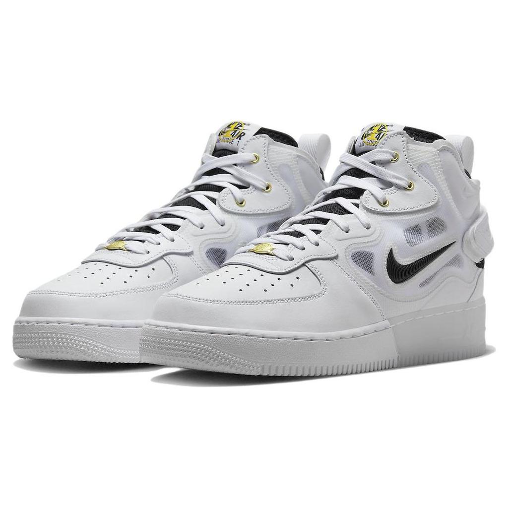 Nike Air Force 1 Mid React 40th Anniversary - White Black Men Sneakers Yellow-Ochre Metallic-Gold DQ7668-100