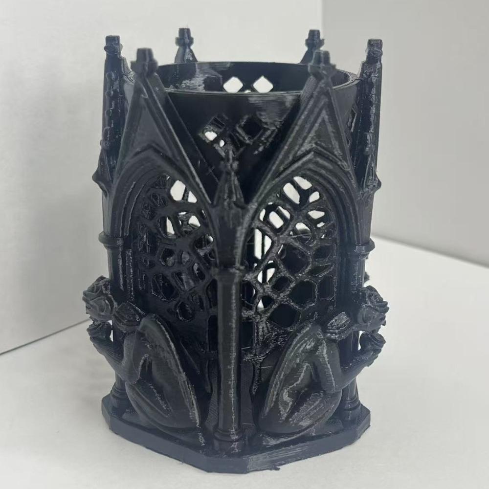 Круглый Арт Винтажный 3D Печатный Подставка для Ручек Уникальная Полая Готическая Подставка для Ручек Креативный Настольный Органайзер Офис