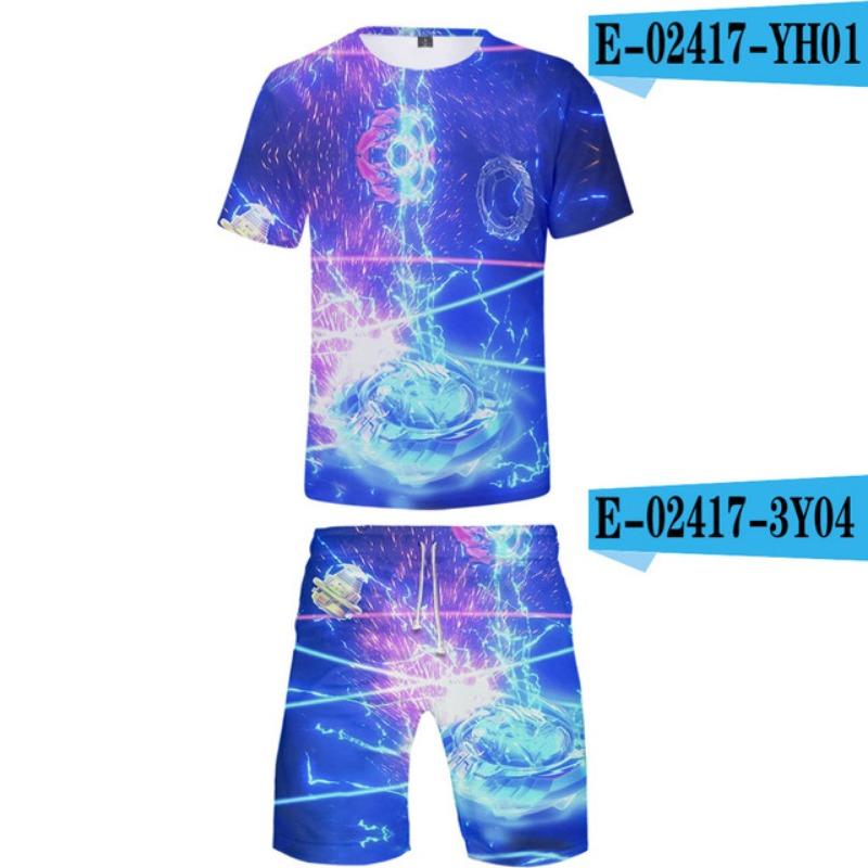 Детские комплекты Beyblade Burst Evolution 3D Print Детские комплекты Модные футболки Пляжные шорты Купальники Футболки Топы Костюмы для мальчиков и девочек
