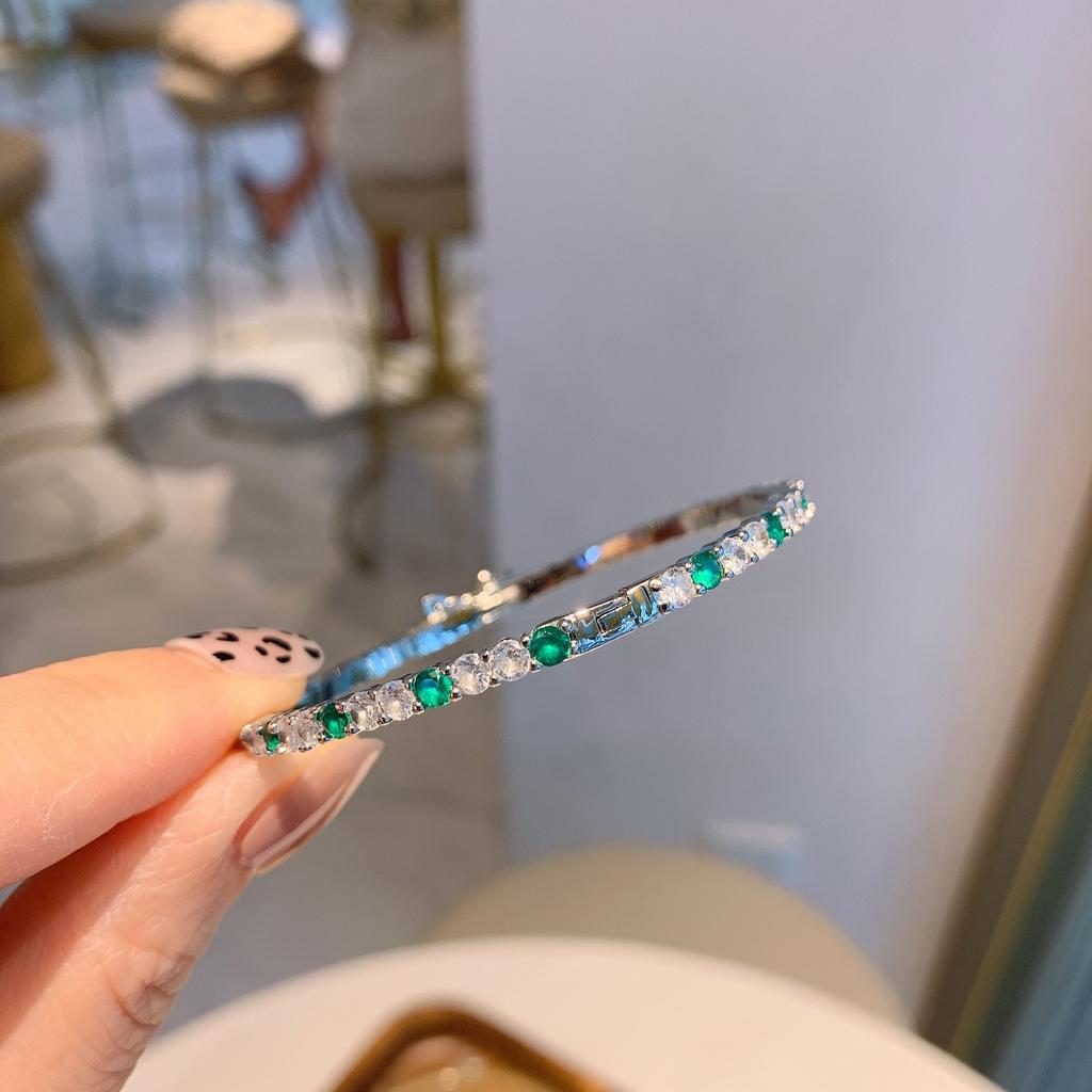 Wind Retro Simulation Color Treasure Red Blue Green Pa Blue Bracelet Luxury Inlaid Bracelet