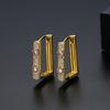 LUOTEEMI Elegant Luxury Design Korean Fashion Lady Earing Cubic Zirconia Small Woman Clip on Geometric Earrings