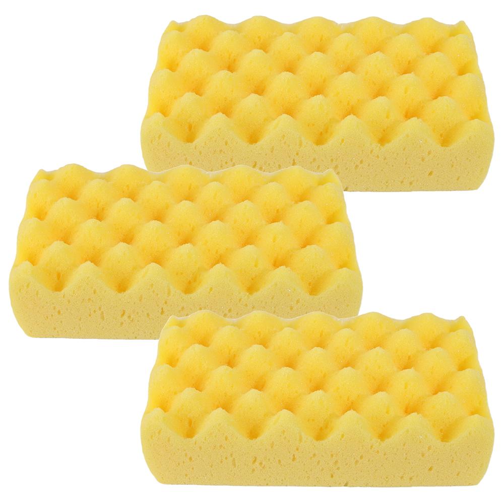 Большой блок губки для мытья автомобиля, очистка кузова автомобиля, удаление пятен, высокая плотность, волнообразный узор, впитывающая воду губка, средство для ухода за лакокрасочным покрытием автомобиля