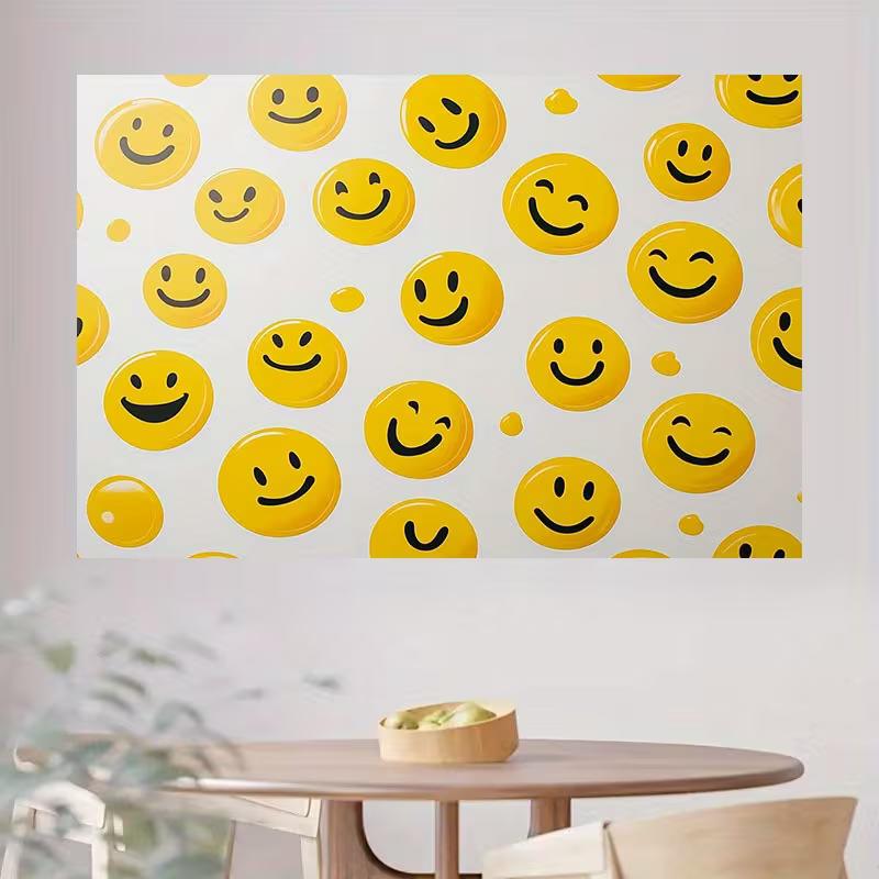 2D Bright Smile Face Pattern Backdrop for Outdoor Video & Photoshoot