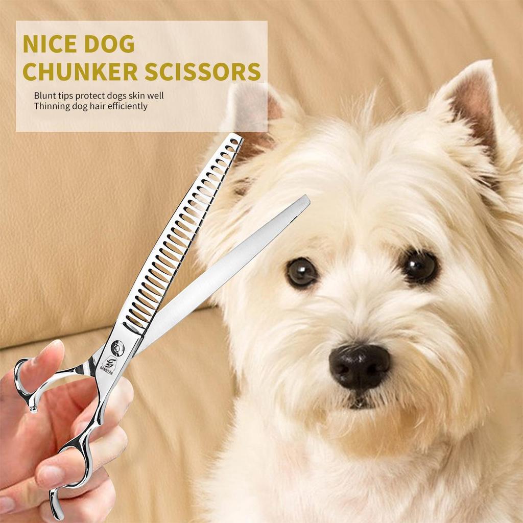 SANGELAR 7,5 дюймов 8 дюймов Профессиональные филировочные ножницы для собак Ножницы для груминга Длинные ножницы для домашних животных Япония 440C Инструменты для груминга