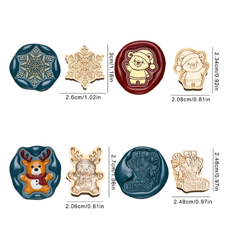 Vintage Stamp Head for Seal Letter Envelope Wedding Invitations Christmas Card Decoration, Christmas Embossed Seal Stamp