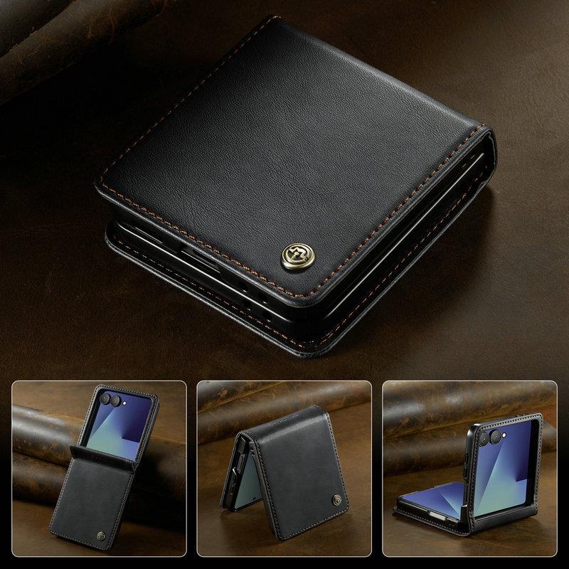 Роскошный кожаный чехол для Samsung Galaxy Z Flip 7 Flip7 5G 2025 Классическая книга Funda Samsung Z Flip 7 Чехол для телефона Etui