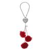 Partuto 1pcs Artificial Crystal Peach Heart Mink Hair Car Rear View Mirror Pendant Accessories Car Hanging Ornament Red
