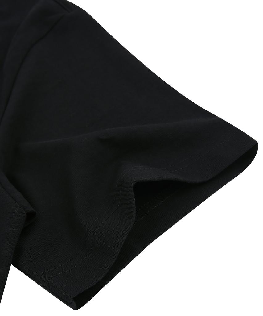 DOLPHIN WAVE APPAREL Черная футболка с коротким рукавом и принтом на спине с карманом-дельфином