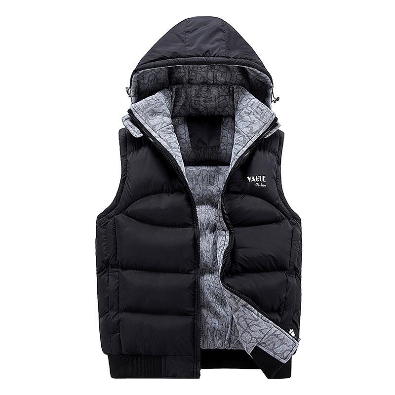 Мужская куртка без рукавов Veste Homme, зимняя мода, повседневные пальто, мужское хлопковое пальто с капюшоном и подкладкой