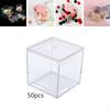 50 Pieces Clear Acrylic Display Case Organizer 3.3x3.3x3.3cm Retail Multipurpose Home Dustproof