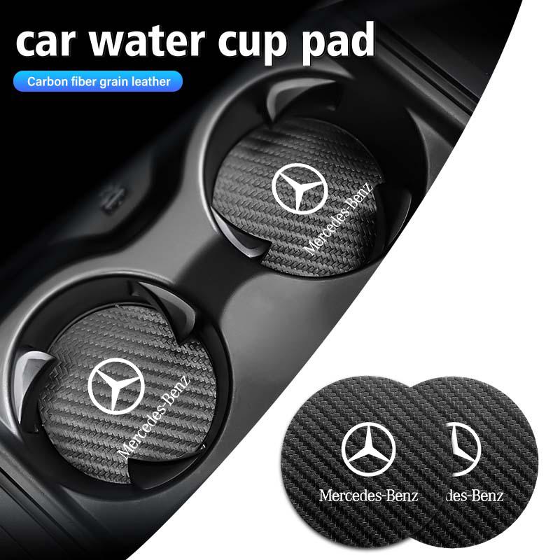 2pcs Car Coaster Water Cup Holder Anti-Slip Pads Accessories For Mercedes Benz AMG A C E S G Class W201 W210 W108 W204 W205 W203 UVWXY1