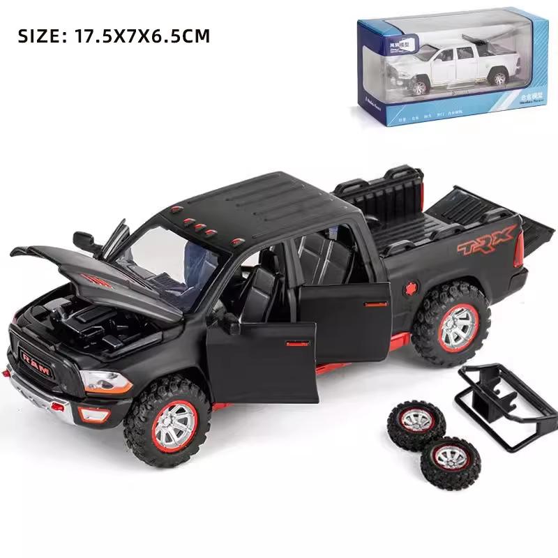LYZRC 2024 Новинка 1:32 RAM пикап модель игрушечного автомобиля из сплава со звуком, светом и отскакивающим действием детская игрушка в подарок