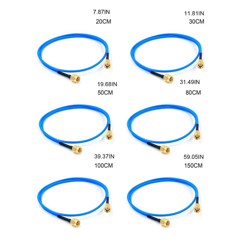 1x (7.87~39.37''L) SMA-Male To SMA-Male Connector Straight RF Coaxial Cable with RG405 RG086 Coaxial Jumpers Blue Cable