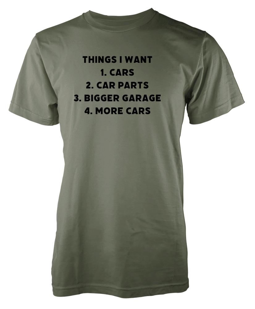 Free Personalisation Cars Things I Want Cotton TShirt Adult Kids