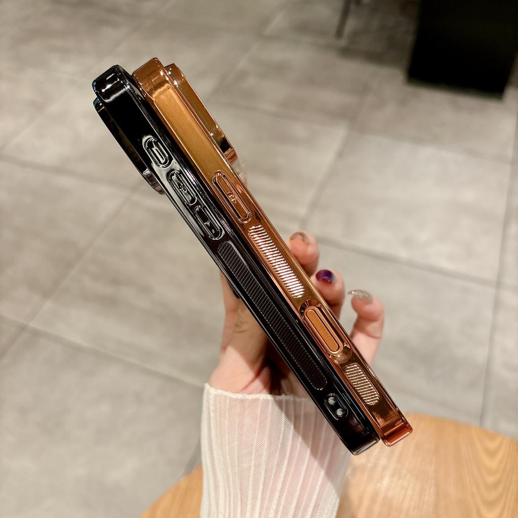Plain Skin Friendly Electorplating Magnetic Case For iPhone 17 Pro Max 16 15 14 13 With Camera Lens Coverage Protector Tik Tok