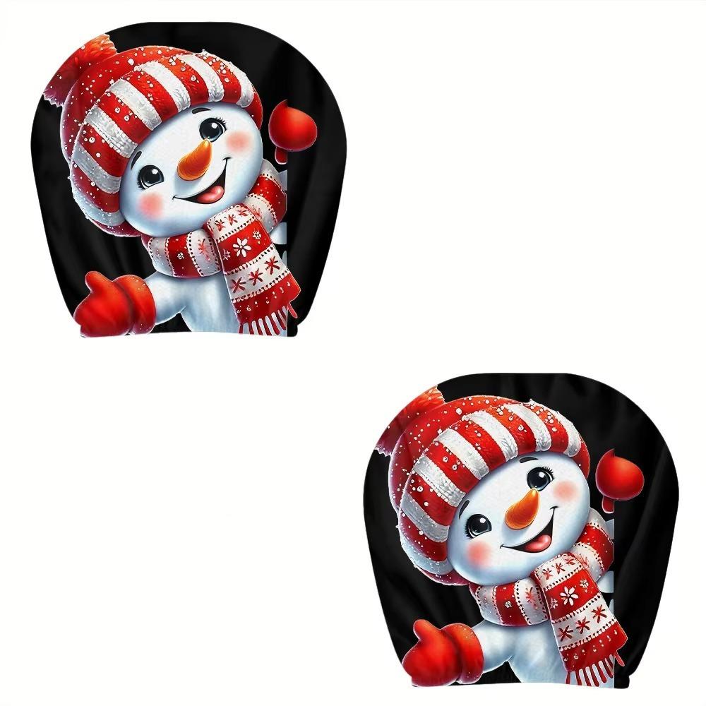 2 Pieces Easy To Install Christmas Headrest Case Comfortable Car Headrest Cover Car Seat