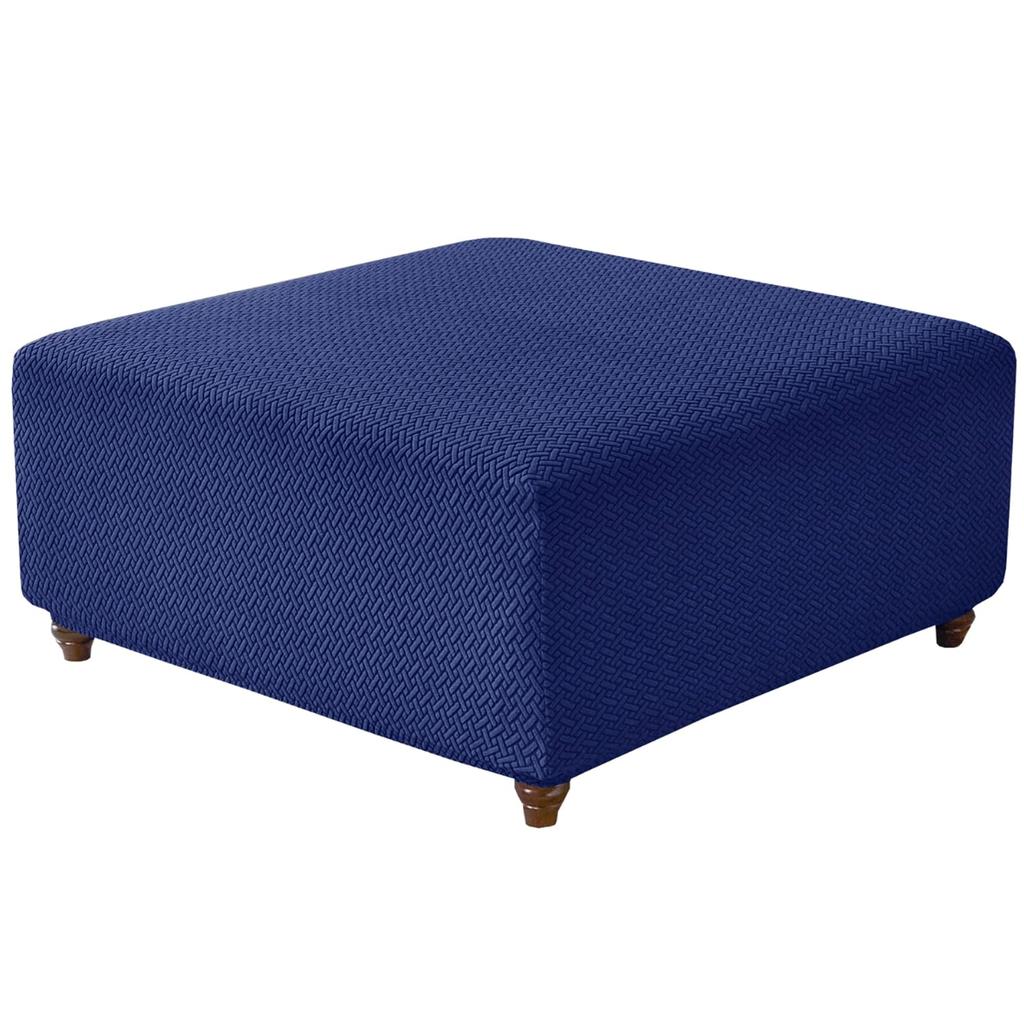 T-Shape Jacquard Square Stool Cover Ottoman Stool Cover Elastic Sofa Footrest Slipcovers for Living Room Office Home Decor