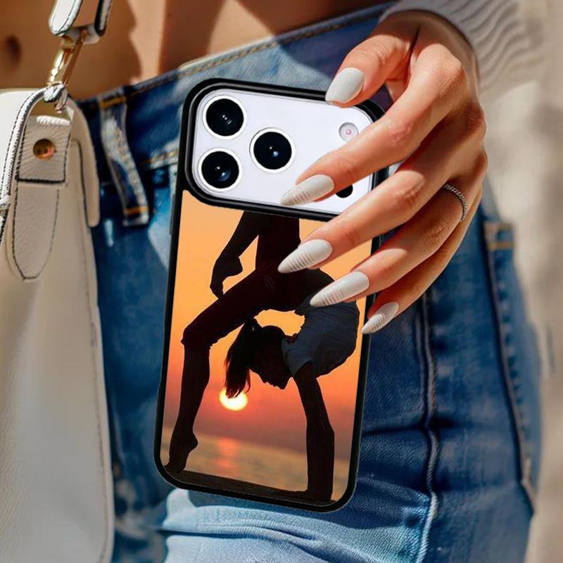 Силиконовый чехол для телефона с силуэтом гимнастки Для iPhone 17 Air 14 15 13 12 Max Чехол Для Apple 14 15 16 16e 11 Pro Max Plus