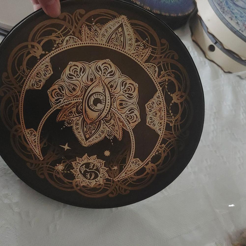 Handcrafted Shaman Drum with Tree-Shaped Wooden Frame and Polyester Sheepskin Face for Cultural and Music Enthusiasts