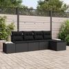VidaXL 5-Piece Garden Sofa Set with Cushions In Black Poly Rattan 3355692