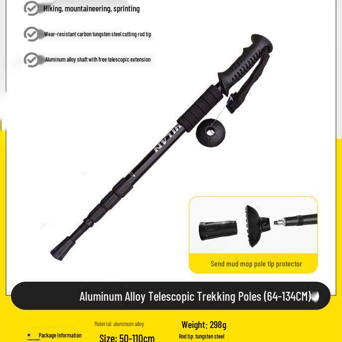 Foldable Carbon Fiber Trekking Poles for Men & Women - Telescopic Hiking and Climbing Sticks