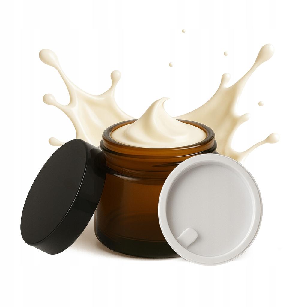 20x Glass Jars 50g for Cream Cosmetics Balm Dark Glass