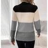 Women's Fashion Contrast Color Pullover Round Neck Long Sleeve Knitted Sweater