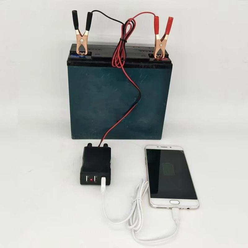 1 шт. Адаптер питания USB 12 В 24 В в 5 В для экстренной зарядки телефона с 3 портами USB и зажимом для аккумулятора