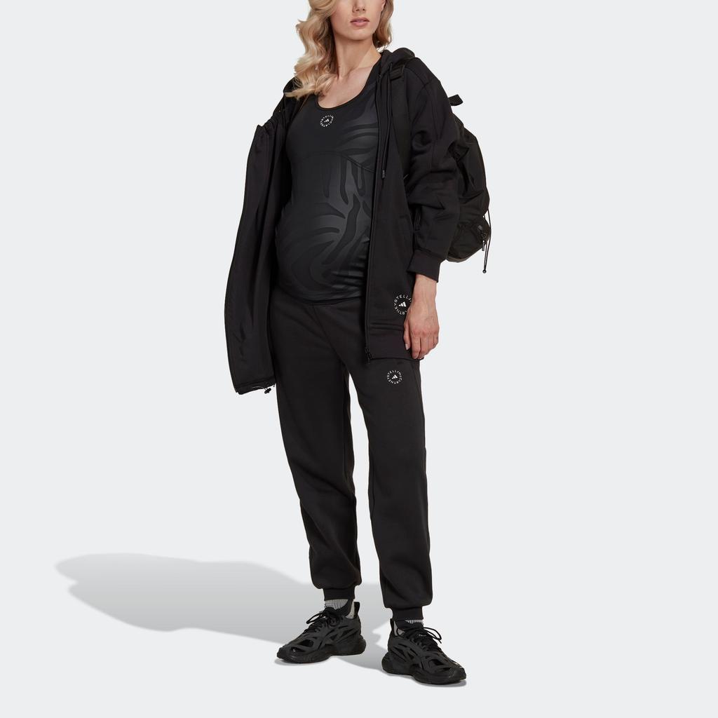 Adidas Stella McCartney M Pants Solid Color Logo Print Elastic Straight Sports Pants Women Pants Black HG6841