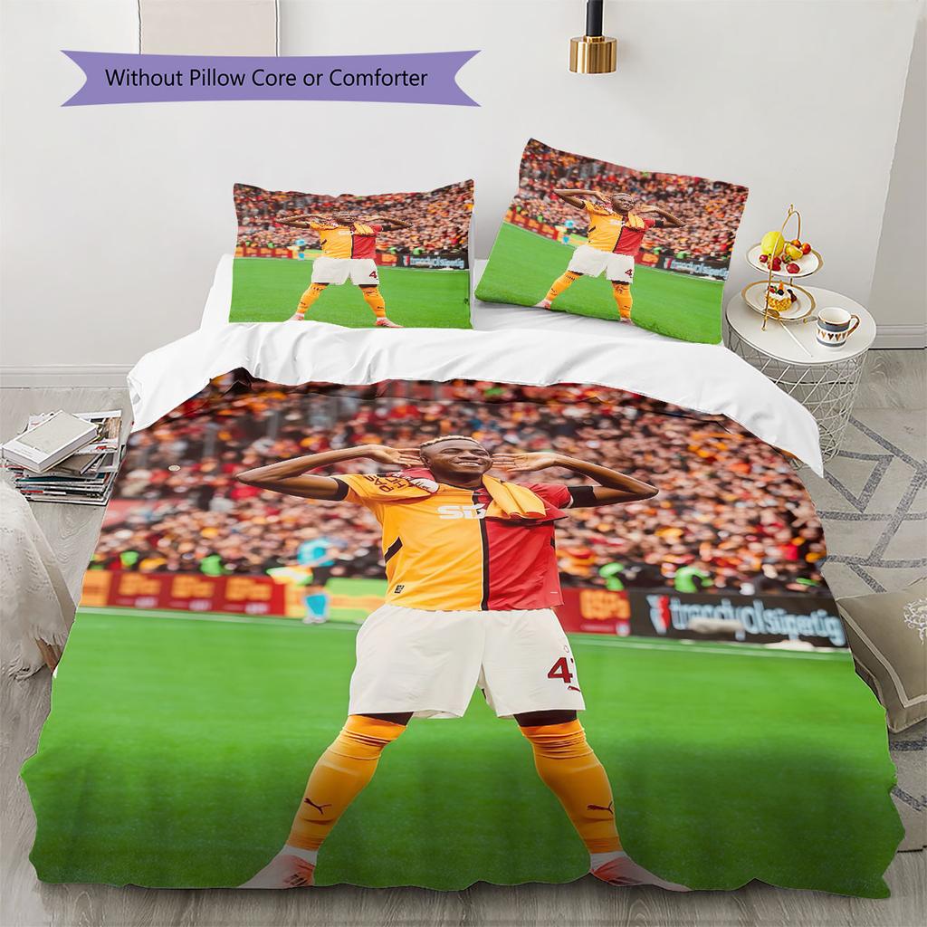 Galatasaray Victor Osimhen Pattern Bedding Home Decoration Birthday Gift ( 1 duvet cover + 2 pillowcase, without core),fan merchandise.