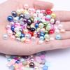 8mm Flat-Bottom Half-Round Imitation Pearls Beads, 100-Pack - DIY Rhinestone Mobile Case Accessories