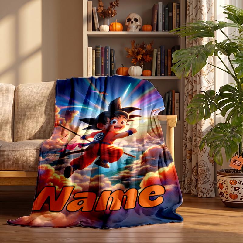 Dragon Ball Custom Flannel Blankets Soft Warm Cozy Throws for Home Decor Holiday Gifts