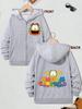 Quick Garfield Zip-up Hoodie Children Summer Cute Cartoon Crewneck Boys Girls Age 3-14