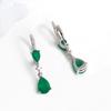 Bolaijewelry Простые легкие роскошные дизайнерские серьги из натурального зеленого агата 925 пробы из серебра Модные женские ювелирные украшения на каждый день в подарок