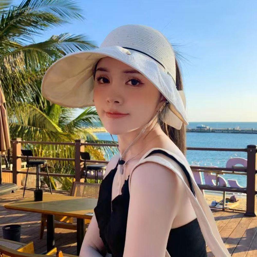 Кепки с козырьком от УФ-излучения, пляжные шляпы с открытым верхом, модные солнцезащитные шляпы для отдыха на природе