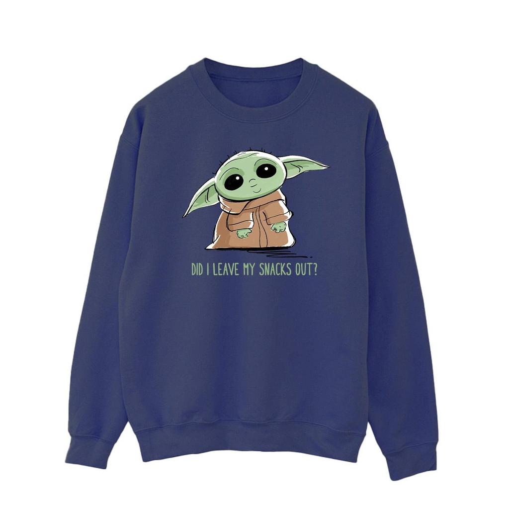 Star Wars Mens The Mandalorian Grogu Snacks Meme Sweatshirt