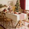 New Year Red Table Runner Knitted Fabric Creative Christmas Tablecloth Dining Table Decoration