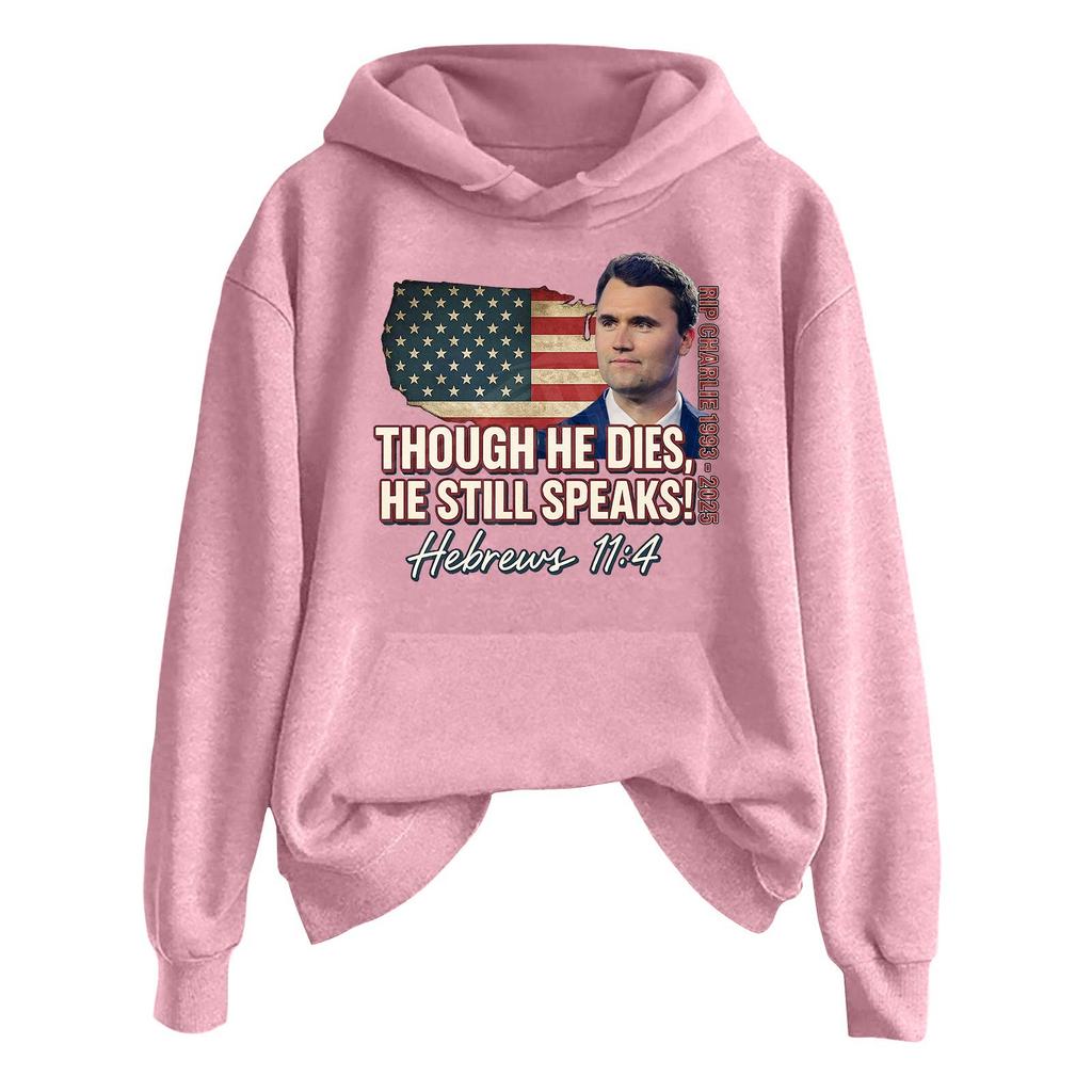 Ladies Fashion Casual Long Sleeve Printed Round Neck Hoodie Pullover Top