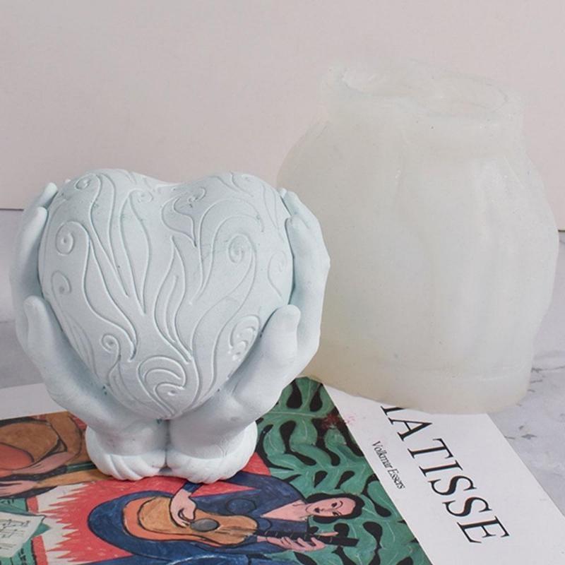 Holding Love In Hand Silicone Soap Mold Small Palm Love Candle Resin Plaster Mold Heart Chocolate Ice Cube Mould Home Decor Wedding Lover Gifts