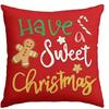 Christmas Gingerbread Joyful Sweet Wishes & Whimsical Pillow Covers Decorative Home Double-sided Print Living Room Pillowcase