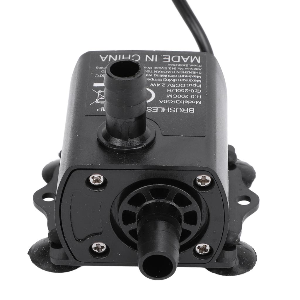 Small Submersible Water Pump 0?200cm Lift 0?250LPH IP68 Rating DC5V 2.4W USB Water Pump with LED