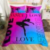 Пододеяльник Love Gymnastics King Queen, комплект постельного белья для занятий балетом на полу, неоново-розовый, для танцев, чехол из полиэстера